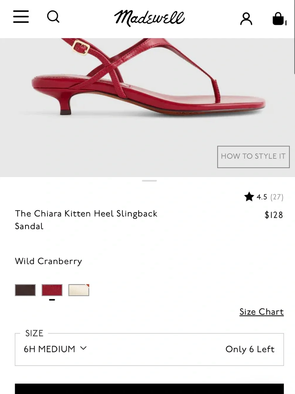 Madewell Chiara Kitten Heel Slingback Sandal — Wild Cranberry Red